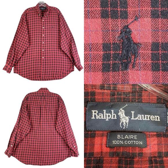 Polo Ralph Lauren Other - Polo Ralph Lauren Shirt Oxford Button Down Mens Large L Red Plaid LS Blaire